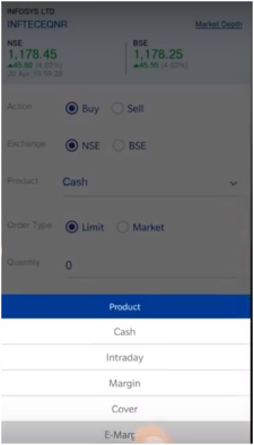 e-margin order hdfc securities mobile app