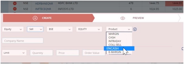 Encash order hdfc securities website
