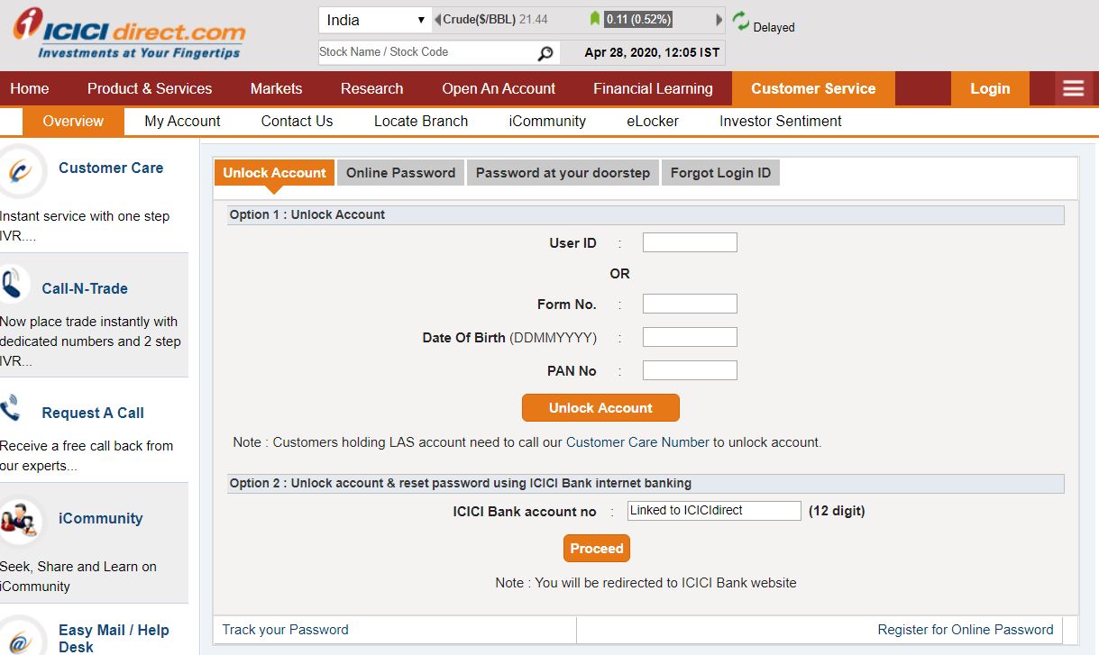 Unlock ICICI Direct Account