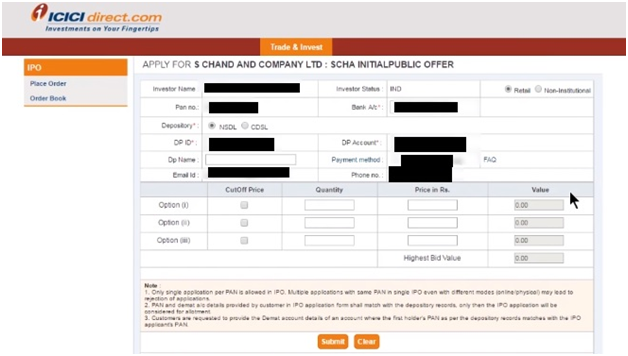 ICICI Bank - Apply IPO Online