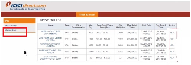 Modify IPO application in ICICI bank Demo 6