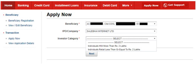 apply IPO online