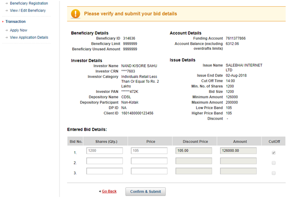 apply IPO online