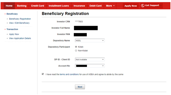 apply IPO online