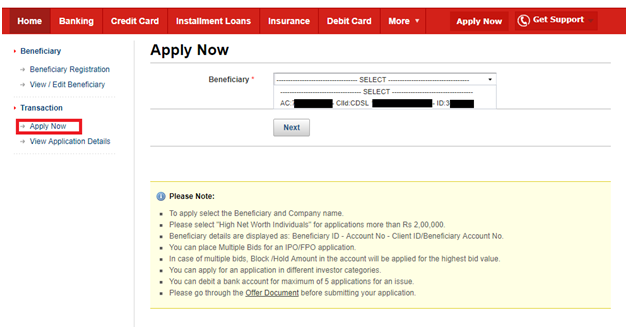 apply IPO online