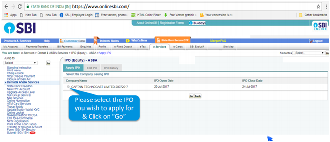 apply IPO online