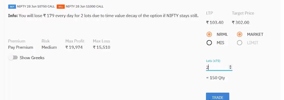 Sensibull Options Trading Place Orders