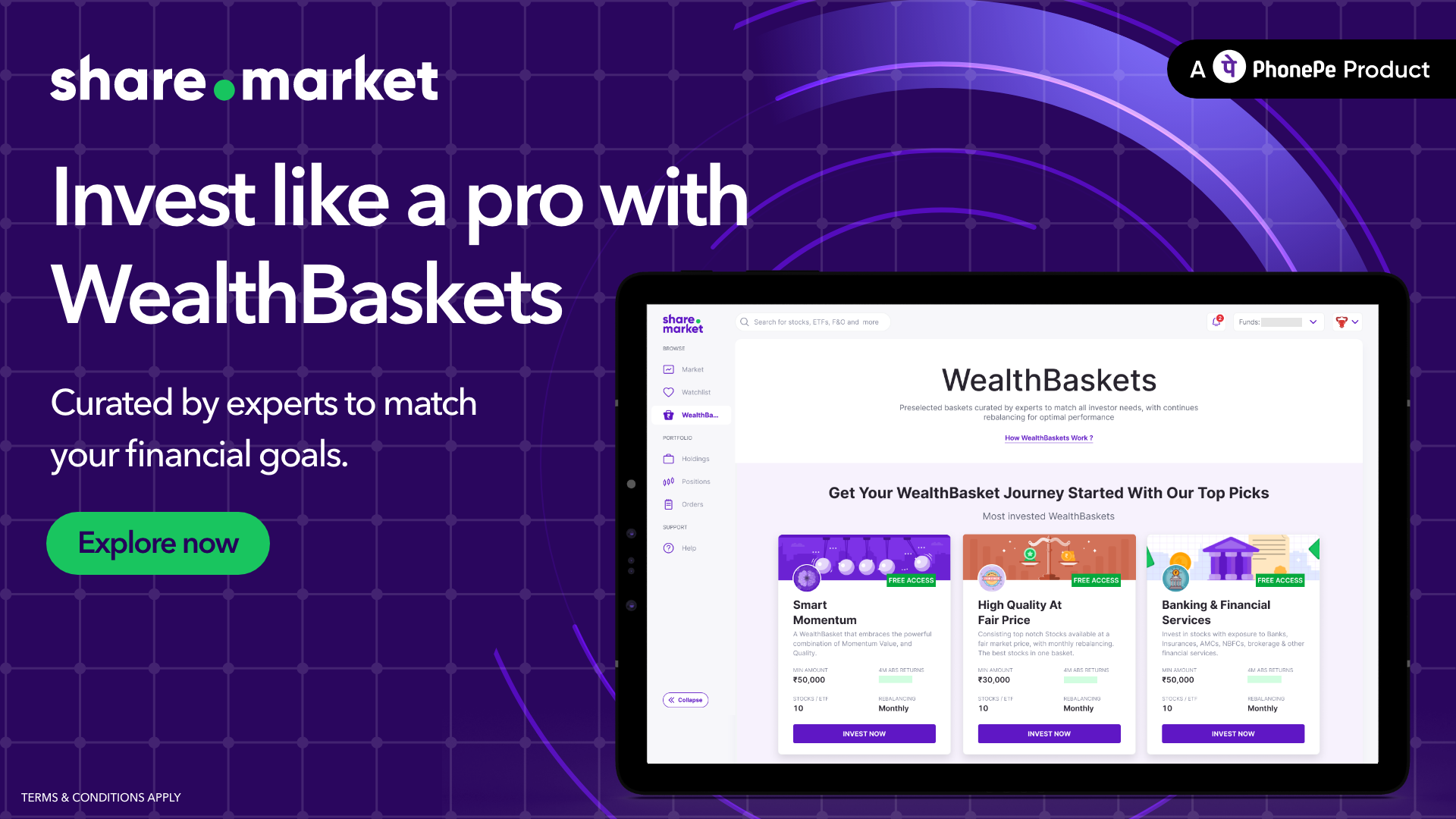 Share.Market PhonePe WealthBasket Demo